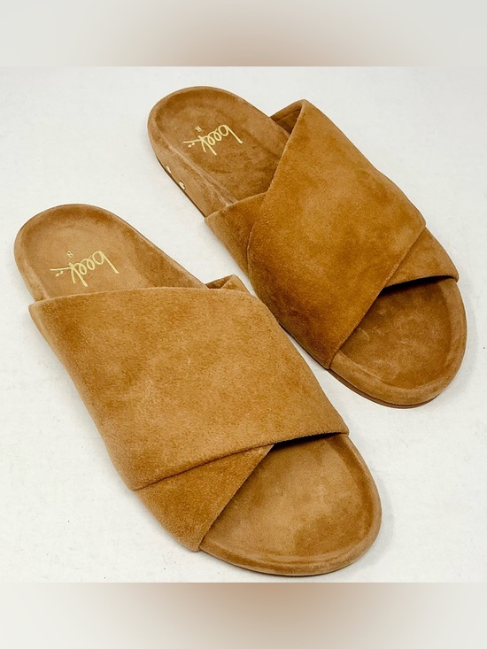 🆕Beek Kea Slide Sude Sandals Almond Tan Size NIB